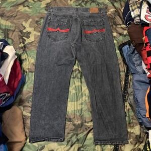 Vintage culture revolution embroidered black baggy‎ jeans y2k 36/29